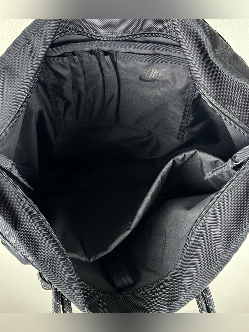 NIKE AF-1 RPM Black Military Loop Zip Top Tote Laptop Book Grocery Gym Carry Bag - Picture 6 of 8
